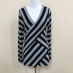 Vince Camuto faux wrap layered top long sleeve